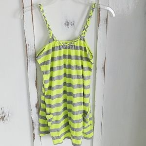 Neon yellow and gray sundress/ flowy tank top.